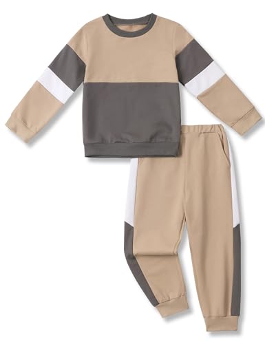 Image of Toddler Boy Clothes Long Sleeve Hoodie Sweatsuits Tops and Pants 2Pcs Boys Fall Winter Outfits Set