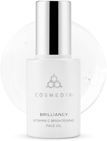COSMEDIX Brilliancy Vitamin C Brightening Face Oil for Women &amp; Men - Moisturizing Facial Oil with Dark Spots &amp; Uneven Skin Tone - Ultra Nutritive Facial Skin Care Product, Moisturizing &amp; N