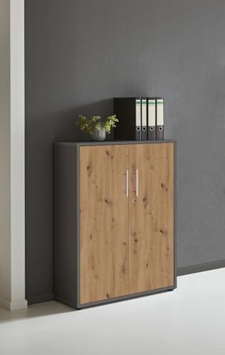 Aktenschrank in Anthrazit Artisan Eiche Office Edition abschließbar als Einzelschrank oder Schrankwand Verschiedene Ausführungen (Aktenschrank 3 OH) Aktenschrank in Anthrazit Artisan Eiche Office Edition abschließbar als Einzelschrank oder Schrankwand Verschiedene Ausführungen (Aktenschrank 3 OH)