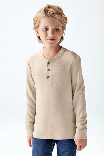 Brix Boys' Long Sleeve Thermal - Henley Shirt Waffle Fashion Clothes.2