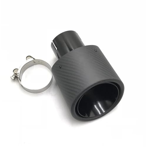 Embout d'échappement de voiture ovale incliné en fiber carbone noir
