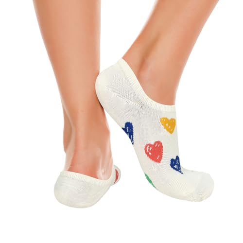 Image of Benefeet Sox Cute No Show Socks for Women Low Cut Socks for Girls Liner Invisible Socks Cotton Flat Boat Loafer Socks