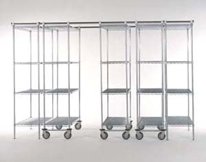 Nexel Industries STM864Z Stainless Steel Space-Trac Shelving System, Poly-Z-Brite - 88 x 24 in.