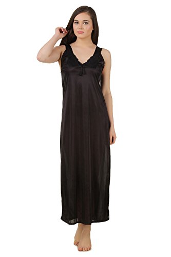 Image of Fasense Women's Satin Maxi Casual Regular Nightgown