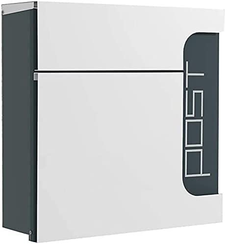 Wall Mounted Post Box Suggestion Box Business Drop Boxes Donation Box Wall Mounted Vertical– Mailboxes with Key Lock Large Capacity White Mailbox Locking Mailbox Mailboxes for Outside Post Mount