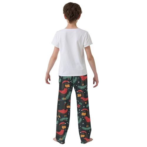 ZZXXB Dachshund Spruce Branch Boys Long Pants Soft Trousers Elastic Waist Kids Lounge Bottoms with Pockets S-XL3