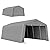 Outsunny 12' x 20' Heavy Duty Carport, Portable Garage Canopy Tent with 2 Ventilation Windows and Large Door, for Car, Truck, Boat, Motorcycle, Bike, Garden Tools, Gray