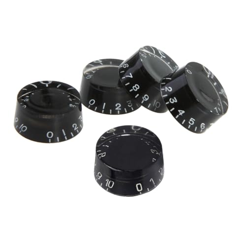 BESPORTBLE 5Pcs Black Electric Guitar Control Knobs Volume Tone Replacement Parts Durable and Sturdy Design for Enhanced Performance for Electric Guitar and Bass Use