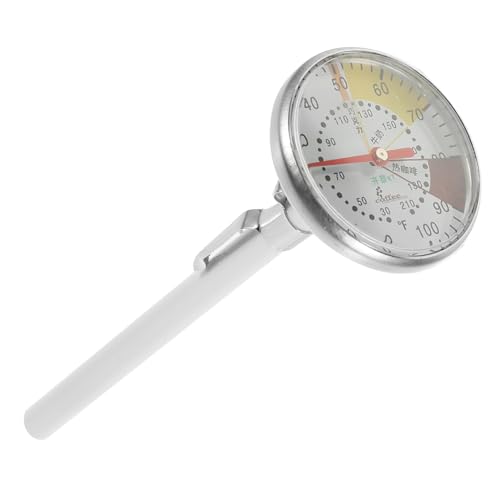 ULTECHNOVO Termómetro para café con leche y capuchino, clip de acero, herramienta para medir la temperatura del café, leche en taza o cafetera