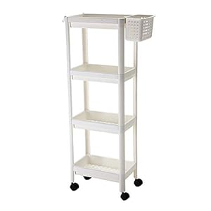 Opbergtrolleys met 4 Niveaus, Opbergwagen Verplaatsbaar voor Badkamer keuken en kantoor,Opbergkar Slide Out Rolling…