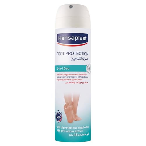 Hansaplast Deo Spray Fußschutz 2 in 1, Fußdeodorant mit Octenidin und ohne Aluminium, das langanhaltend vor Gerüchen schützt, 1 Packung à 150 ml