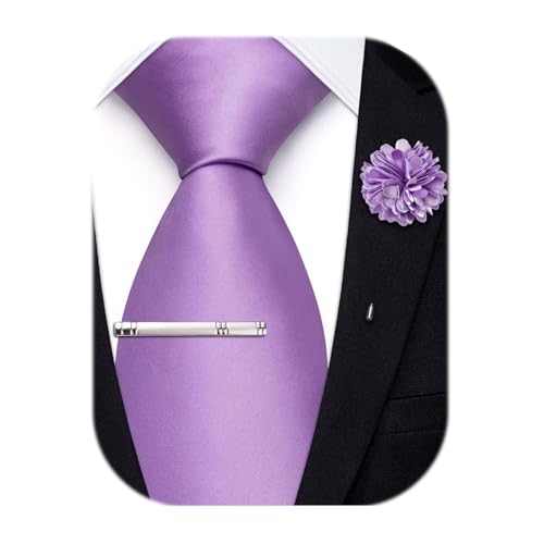 Image of Hi-Tie Men's Extra Long Solid Satin Tie Set 63 Inch /70 Inch Formal Necktie