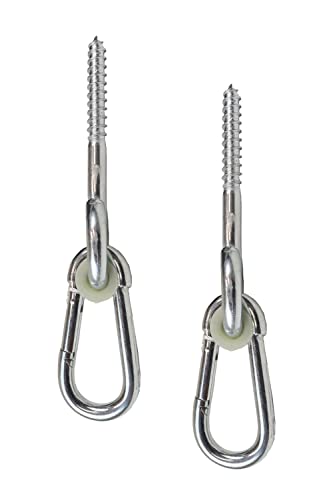 Schaukelhaken mit Karabiner, zum Einschrauben, Holzgewinde M12, Holzstärke ab 90 mm, 2er-Set