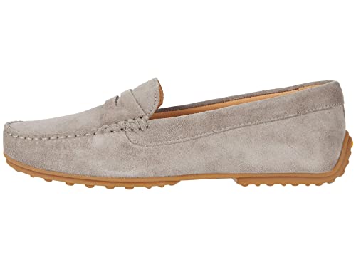 Image of Samuel Hubbard Free Spirit for Her - Loafers for Women - Suede Interior - Rubber Outsole - Penny Keeper Strap Lunar Gray Suede /Gum Sole 8 B - Medium