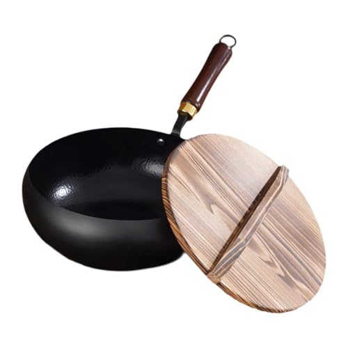 Wok de hierro antiadherente 28 cm con mango de madera miniatura 7