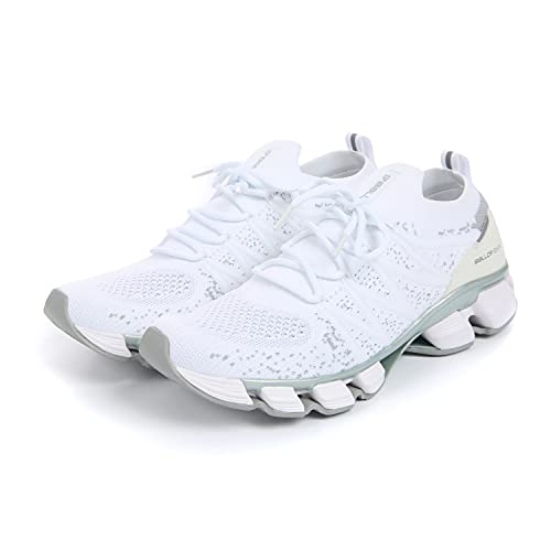 BALLOP TIVAT Men's Running Shoes | Casual Lightweight Sneakers for Running with Elastic Mesh Upper White