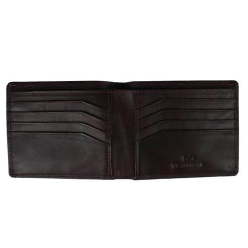 Trafalgar Men's Lazzaro Lattice Weave Leather Bi-Fold Wallet, Dark Brown3