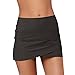 Pantaloncini da bagno da donna, lunghezza al ginocchio, da donna, traspiranti, increspati, taglia 16, a doppio strato, colore nero, estivo, gonna tankini, grigio, XL