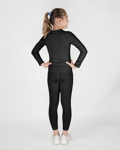 Jiamy Girls Yoga Leggings Girls Athletic Leggings Training Bras Set Kids Gym Crop Tank Top Activewear Set For 5-6 Years Black thumb #4