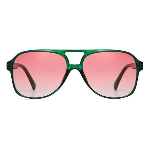 Image of Freckles Mark Vintage Retro 70s Sunglasses for Women Men Classic Large Square Aviator Trendy Glasses