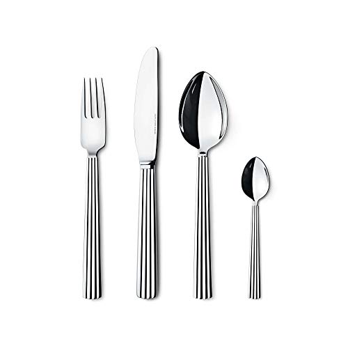 Design Georg Jensen GJ108295 Set di Posate, 16 pezzi, Acciaio INOX lucidato a specchio, 8,19 x 19 x 26,2 cm
