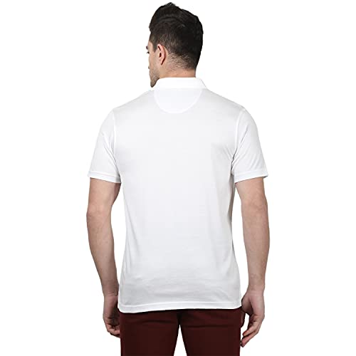 Image of Monte Carlo Mens White Plain Collar T-Shirt |22203606-1