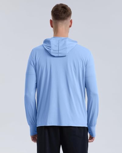 Image of DENIMHOLIC Men Full Zip Hoodie Jacket Long Sleeve Sunscreen jacket for men UV Protection UPF 50+ Lightweight Summer jacket for men sun protection For bike gym trekking