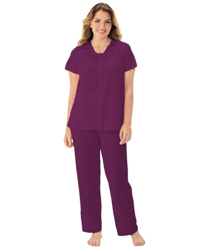 Image of Exquisite Form 90107 Women's Nylon Tricot Short Sleeve Matching Pajama Set