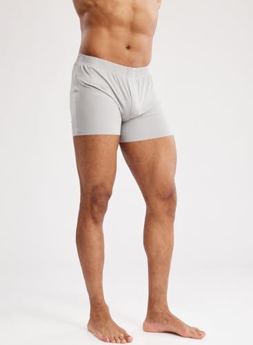 MIZOK Men's Breathable Ice Silk Pajama Bottom Sleep Boxer Shorts with Button Fly4