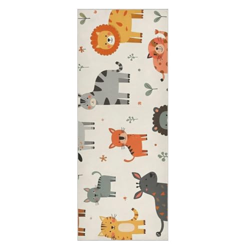 Hezely Non-Slip Hot Yoga Towel - Mat-Sized, Super-Absorbent Microfiber Sweat Towel for Gym, Bikram, Pilates and Yoga Mats,Cute Animal Print