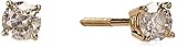 Amazon Collection 14k Yellow Gold Round-Cut Diamond Stud Earrings (1/3cttw, J-K Color, I2-I3 Clarity)