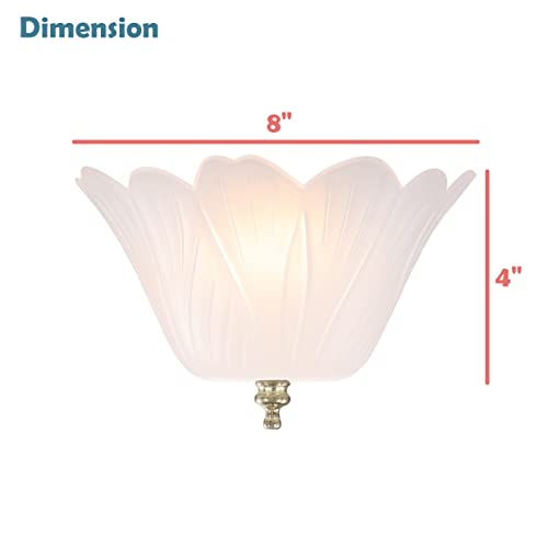Image of Aspen Creative 28003-15-2, Clip-on Tulip Shade in White Finish, 8 inch Diameter x 4 inch Height, 2 Pack