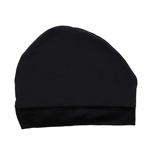 Landana Headscarves Black No Slip Cotton Wig Liner for Hats, Caps and Wigs