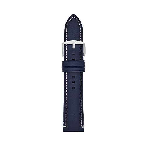 Fossil 22mm Leather Watch Band Color: Navy Blue (Model S221255)