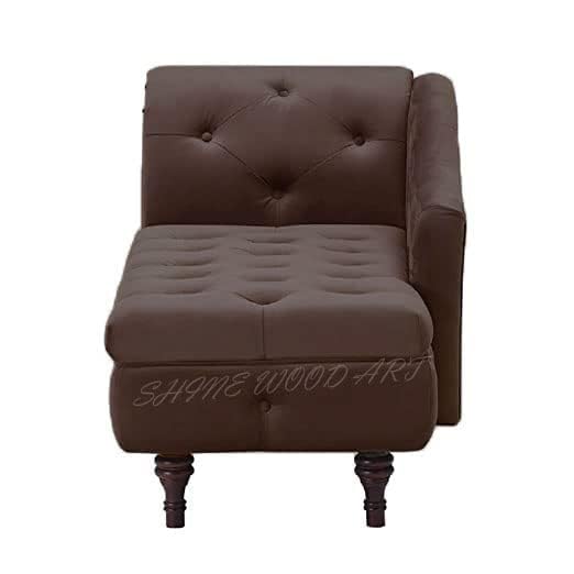 Image of Velvet Chaise Lounge Box Storage for Bedroom, Livingroom (Brown)