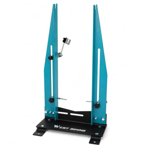 SJXHRFXY Bicycle Wheel Truing Stand Black High Carbon Steel Adjustable 3.5-5.9in Width for 27.5-29in Wheels and 140-180mm Brake Discs
