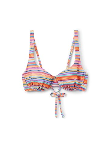 Woman's Balconette Swimsuit Top Colorful Stripes
