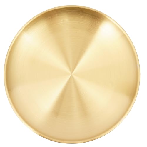 Platos cargadores de acero inoxidable dorados x40, 8" redondos miniatura 1