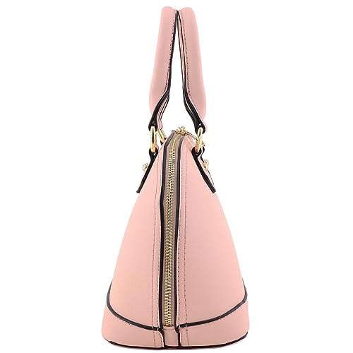 Image of FashionPuzzle Zip-Around Saffiano Classic Dome Satchel