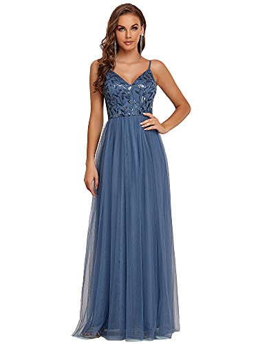 Ever-Pretty Damen Verstellbare Spaghetti-Träger V-Ausschnitt Empire-Taille...