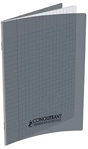 Conquérant 47517 Cahier Classique Piqûre Couverture Polypropylène Rigide Transparente A5+ Papier Gris