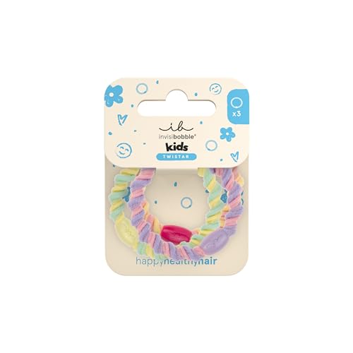 invisibobble TWISTAR Kids Dreamy Braids (3 Stück) Haargummi geflochten & bunt für Kinder Haarband-Set in Pastell Für Mädchen & Jungen mit kleinen Köpfen Stylisch verspielt & bequem