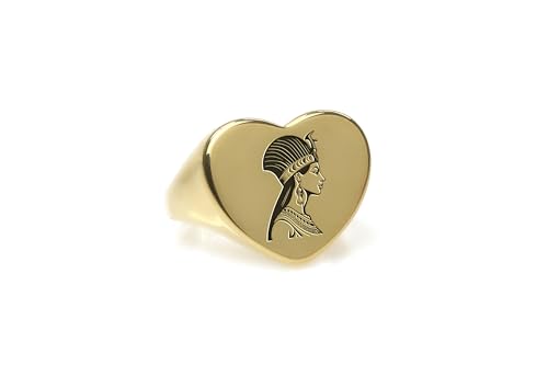 Cadeau pour elle : bague Cléopâtre romantique gravée - 5