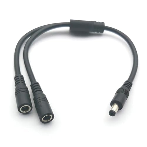 YSJJZRL 30cm DC Power 1 Male/Female to 2 Male/Female 5.5mm x 2.1mm DC Power Supply Splitter Cable Cord Y Splitter (5.5x2.1 Male to 2 Female)