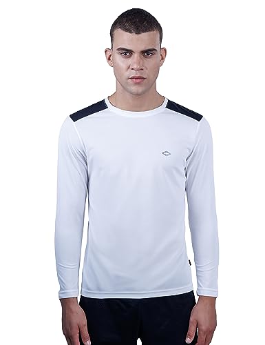 Image of Revolt Streetwear SINDICATE Men Revolt Men's Soft & Comfortable Round Neck T-Shirt - Full Sleeve, Logo Branding (Cloud Dancer, XL)