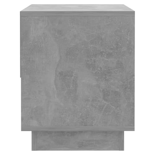 Table de chevet robuste gris béton structure stable en bois avec tiroir - 8