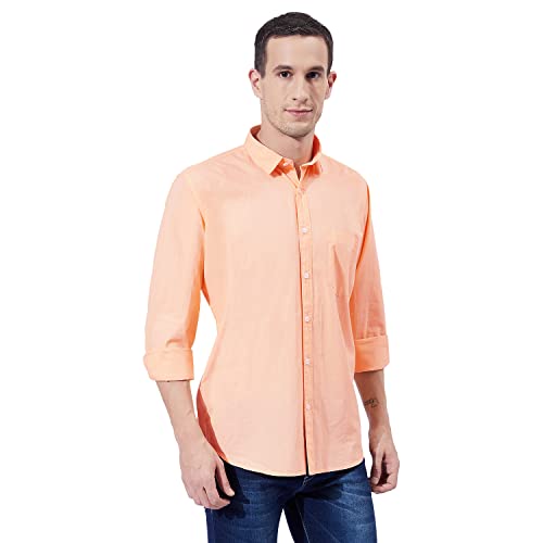 Image of Ben Martin Men's Cotton Regular Collar Shirt with Chest Pocket || Classic Collar, Slim Fit, Casual & Formal Wear || Soft & Breathable Fabric || Full Sleeve Shirt for Men