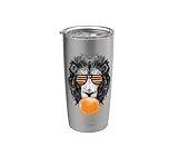 Naranja Bubble Gum Lion Stripe Gafas De Sol Cabeza De León Vaso térmico de acero inoxidable de doble pared