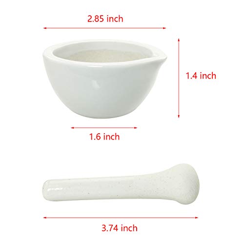 Ruiwaer Mini Porcelain Mortar And Pestle 60Ml Mixing Grinding Bowl Crusher Set, White #TOP1