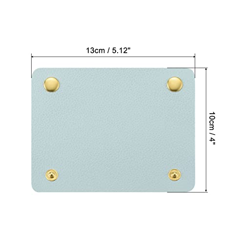 PATIKIL Luggage Handle Wrap, 2 Pack PU Handbag Grip Cover Protector Identifier with Clasp for Suitcase Grocery Shopping Bag Light Blue - Image 2
